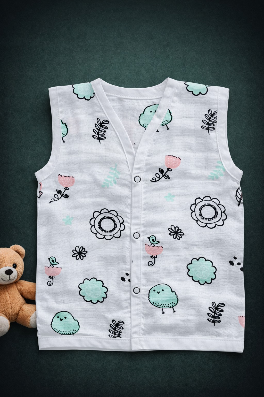 100% Cotton Muslin | Jabla Button combo offer (5 pieces) 0-3 Month - Image 5