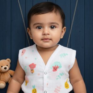 100% Cotton Muslin | Jabla Button Colour Print