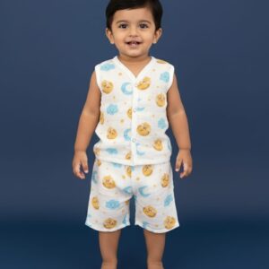 100% Cotton Muslin | Jabla Button with shorts