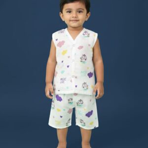100% Cotton Muslin | Jabla Button with shorts
