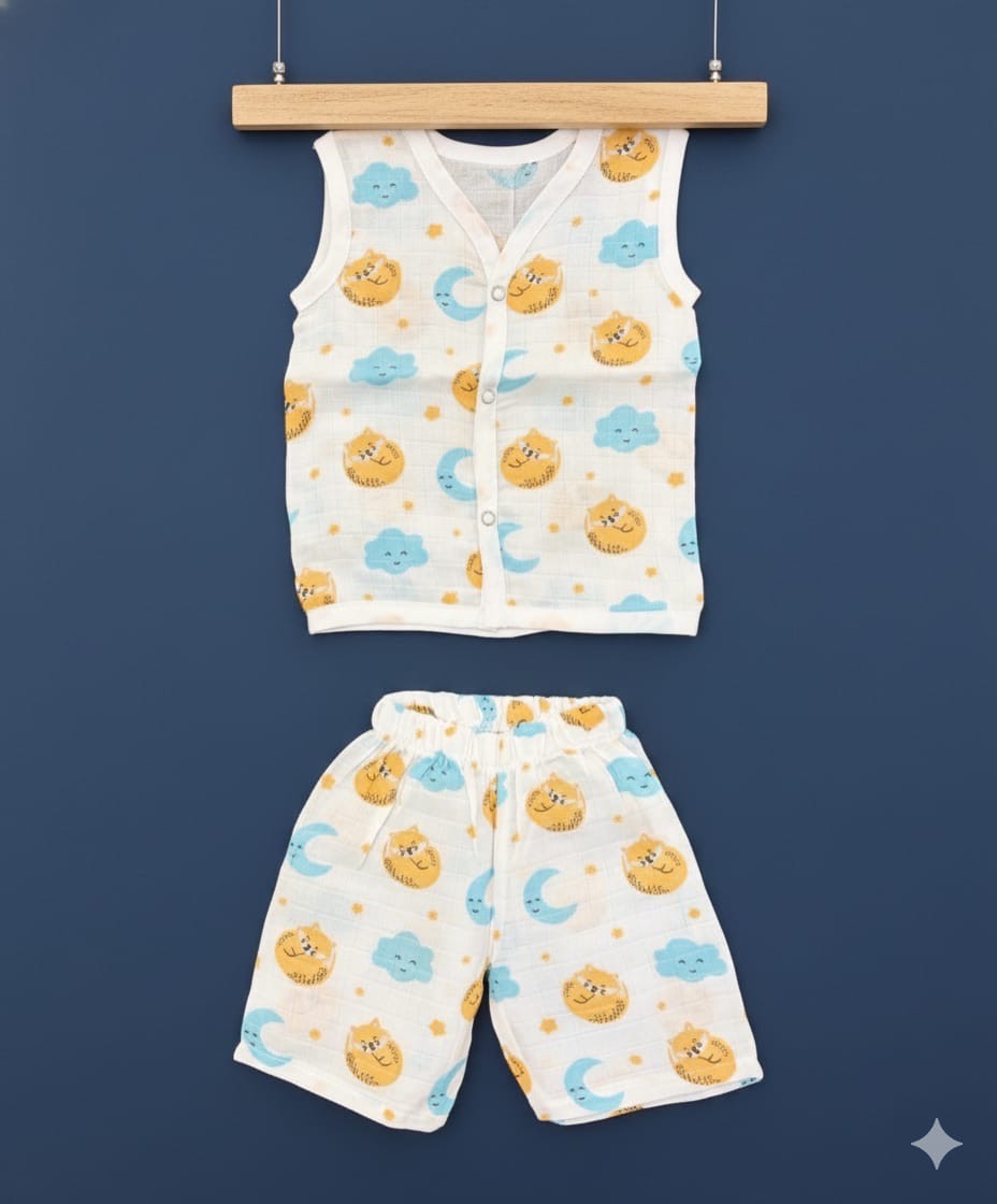 100% Cotton Muslin | Jabla Button with shorts - Image 3