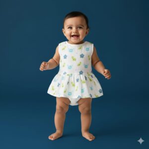 100% Cotton Muslin | Baby Girl Organic Cotton Sleeveless Skirt for Babies