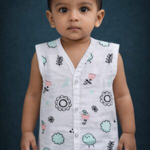 100% Cotton Muslin | Jabla Button Colour Print