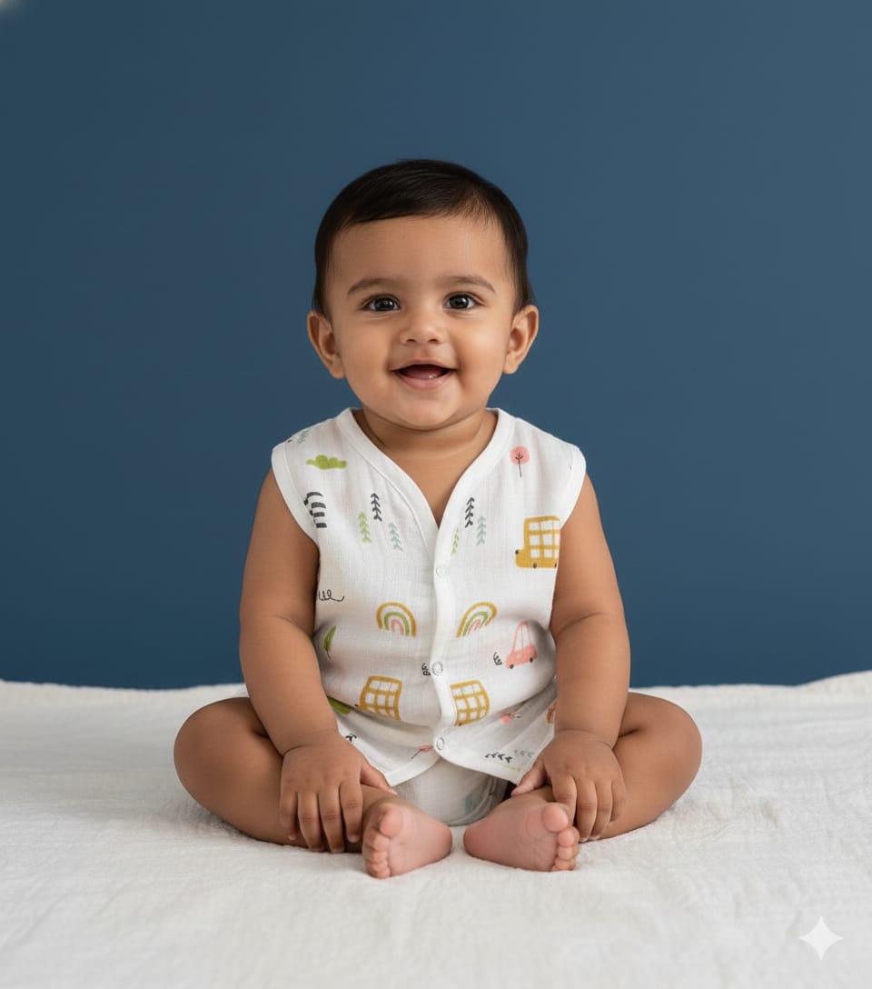 100% Cotton Muslin | Jabla Button combo offer (5 Pieces) 3-6 Month - Image 6