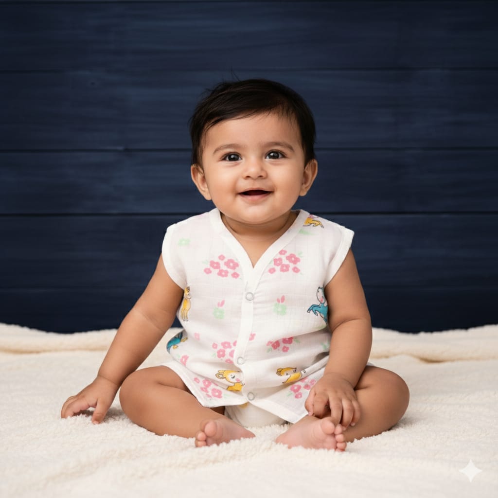 100% Cotton Muslin | Jabla Button combo offer (5 Pieces) 3-6 Month - Image 10
