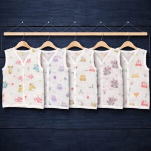 100% Cotton Muslin | Jabla Button combo offer (5 Pieces) 3-6 Month