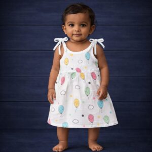 100% Cotton Muslin | Jabla Knot Girl baby color print (3-6 Month)
