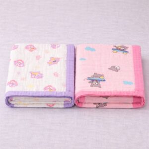 100% Cotton Muslin | 6-Layer Muslin Baby Blankets 2 Peices Combo