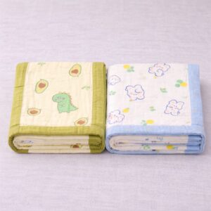 100% Cotton Muslin | 6-Layer Muslin Baby Blankets 2 Peices Combo