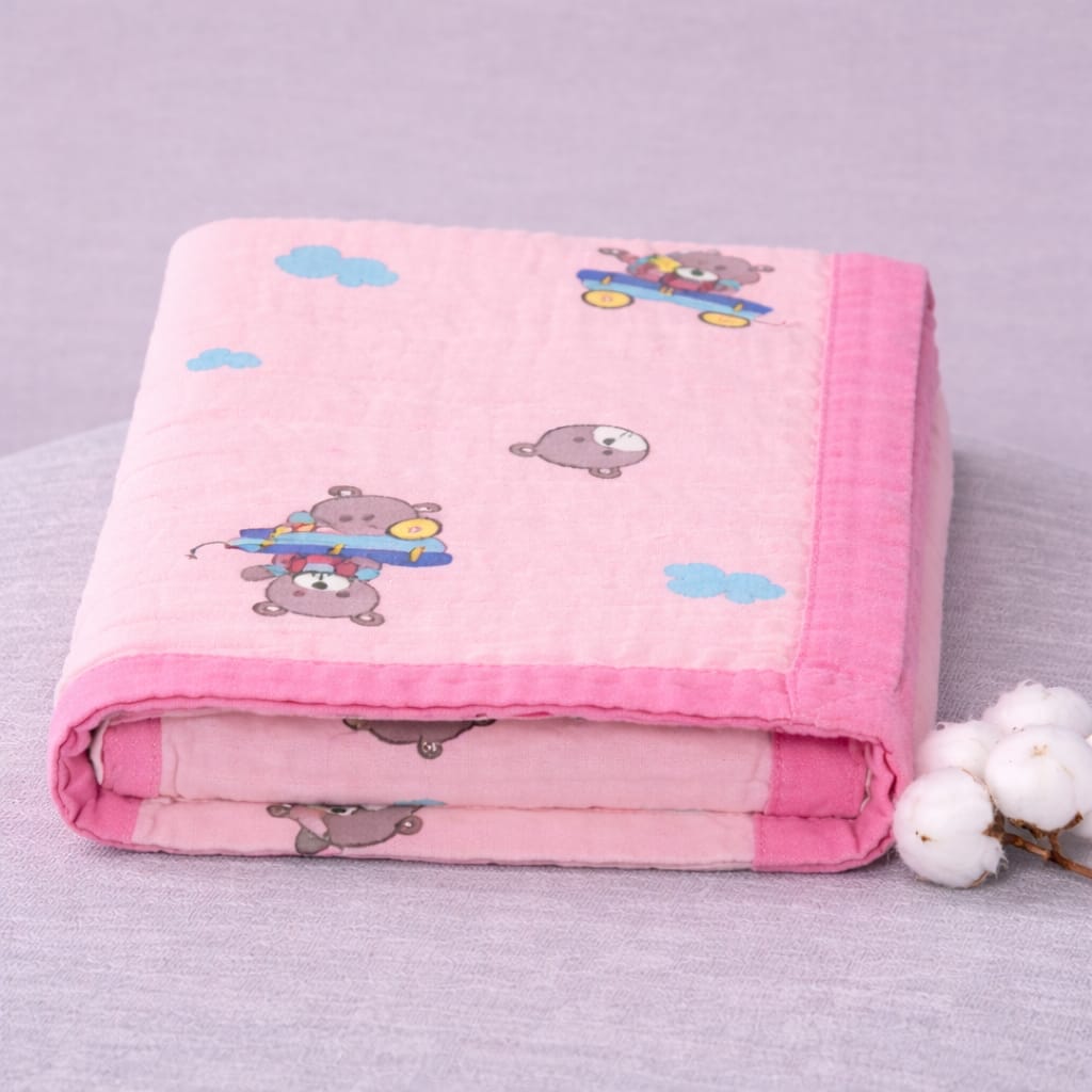100% Cotton Muslin | 6-Layer Muslin Baby Blankets 2 Peices Combo - Image 2