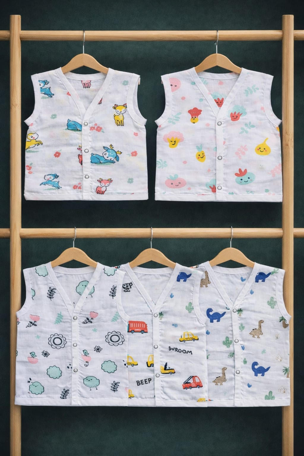 100% Cotton Muslin | Jabla Button combo offer (5 pieces) 0-3 Month