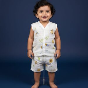 100% Cotton Muslin | Jabla Button with shorts