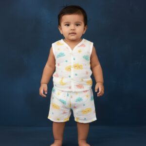 100% Cotton Muslin | Jabla Button with shorts