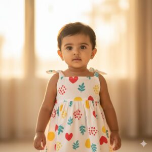 100% Cotton Muslin | Jabla Knot Girl baby color print