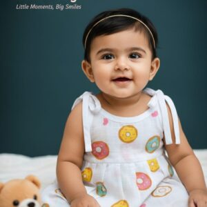 100% Cotton Muslin | Jabla Knot Girl baby color print