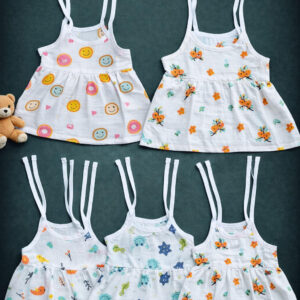 100% Cotton Muslin | Jabla Knot Girl Baby combo offer (5 pieces) 0-3 Month