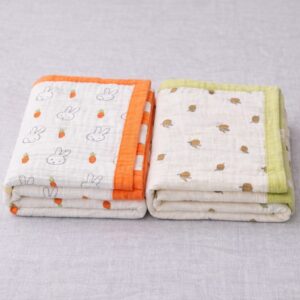 100% Cotton Muslin | 6-Layer Muslin Baby Blankets 2 Peices Combo
