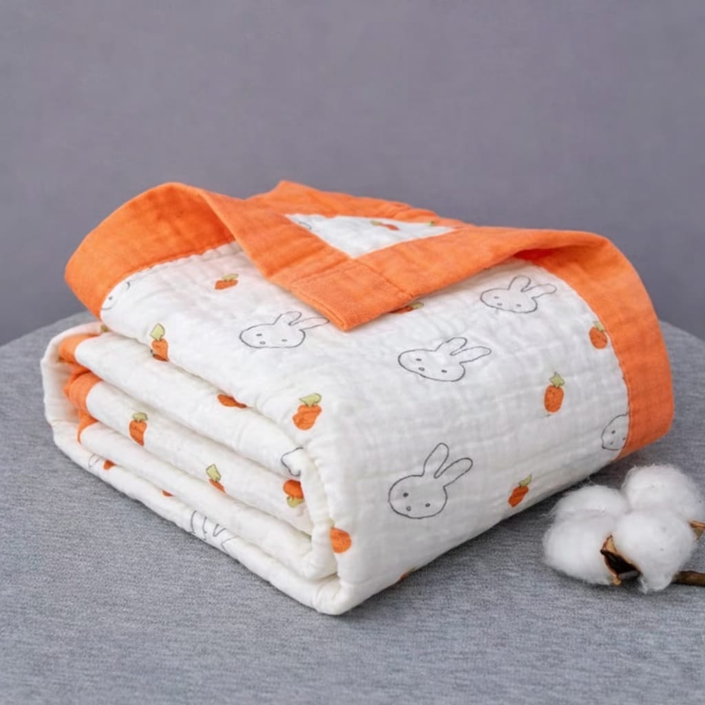 100% Cotton Muslin | 6-Layer Muslin Baby Blankets 2 Peices Combo - Image 2