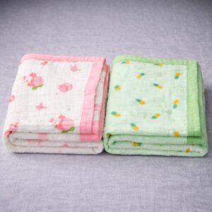 100% Cotton Muslin | 6-Layer Muslin Baby Blankets 2 Peices Combo